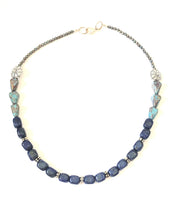 Load image into Gallery viewer, Lapis lazuli gemstone choker necklace, gift for her, anniversary gift