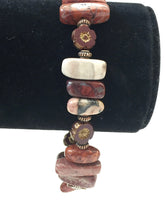 Load image into Gallery viewer, Red And Brown Jasper Gemstone Bracelet With Copper Toggle Clasp