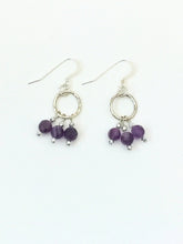 Load image into Gallery viewer, Sterling Silver And Amethyst Dangle Ear Rings