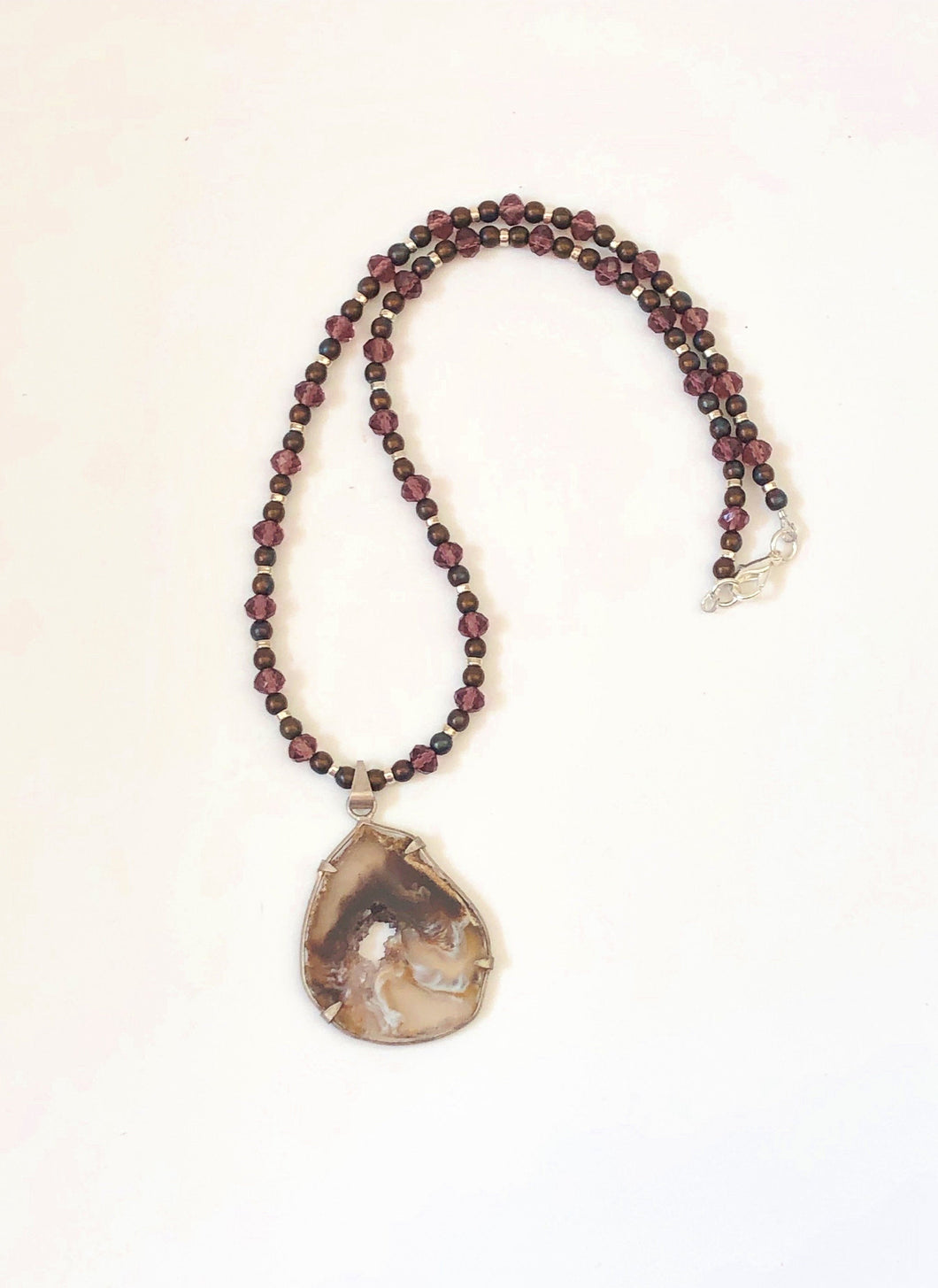 Geode Gemstone Beaded Necklace