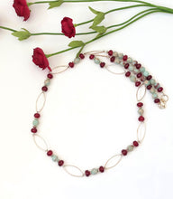 Load image into Gallery viewer, Imperial Jasper and Sterling Silver Marquis Link Necklace