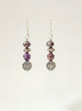 Load image into Gallery viewer, Purple Crazy Lace Agate Gemstone Dangle Ear Rings