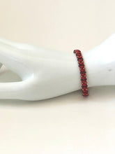 Load image into Gallery viewer, Red And Gold Crystal Beaded Bracelet With Magnetic Clasp