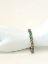 Load image into Gallery viewer, Blue Crystal Woven Beaded Bracelet With Magnetic Clasp