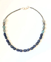 Load image into Gallery viewer, Lapis Lazuli Nugget Gemstone And Silver Stretch Bracelet