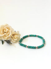 Load image into Gallery viewer, Faceted Aqua Blue Crystal And Silver Bracelet