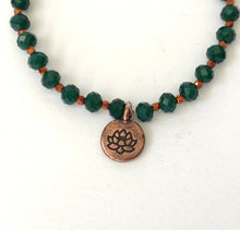 Load image into Gallery viewer, Emerald Green Beaded Crystal Charm Bracelet
