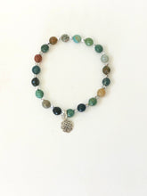 Load image into Gallery viewer, Beaded Fancy Jasper Bracelet With Sterling Silver Celtic Charm
