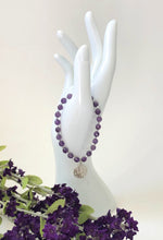 Load image into Gallery viewer, Amethyst Gemstone Bracelet With Silver Sand Dollar Charm