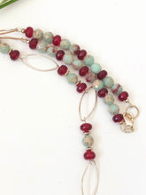 Load image into Gallery viewer, Imperial Jasper and Sterling Silver Marquis Link Necklace