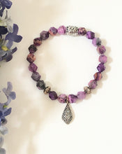 Load image into Gallery viewer, Beaded Lacey Agate Gemstone Stretch Bracelet For Women