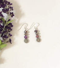 Load image into Gallery viewer, Purple Crazy Lace Agate Gemstone Dangle Ear Rings