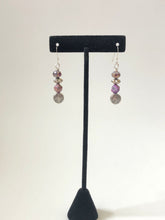 Load image into Gallery viewer, Purple Crazy Lace Agate Gemstone Dangle Ear Rings