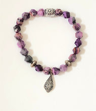 Load image into Gallery viewer, Purple Crazy Lace Agate Gemstone Dangle Ear Rings