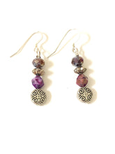 Load image into Gallery viewer, Purple Crazy Lace Agate Gemstone Dangle Ear Rings
