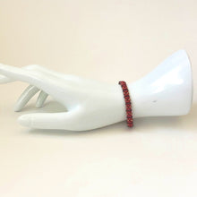 Load image into Gallery viewer, Red And Gold Crystal Beaded Bracelet With Magnetic Clasp