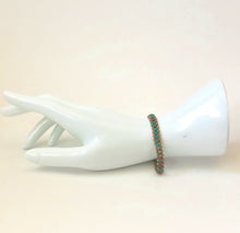 Load image into Gallery viewer, Blue Crystal Woven Beaded Bracelet With Magnetic Clasp