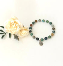 Load image into Gallery viewer, Beaded Fancy Jasper Bracelet With Sterling Silver Celtic Charm