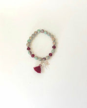 Load image into Gallery viewer, Imperial Jasper Gemstone Tasseled Bracelet With Sterling Silver Charm
