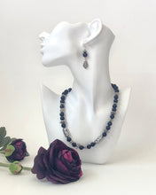 Load image into Gallery viewer, Black Lava Stone And Silver Beaded Stretch Bracelet