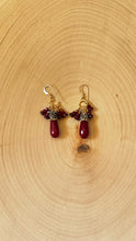 Load image into Gallery viewer, Genuine Ruby Gemstone Teardrop Dangle Earrings