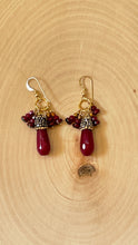 Load image into Gallery viewer, Genuine Ruby Gemstone Teardrop Dangle Earrings