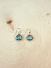 Load image into Gallery viewer, Aquamarine Tear Drop Beads Dangle Earrings
