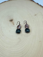 Load image into Gallery viewer, Green Jasper And Copper Dangle Earrings
