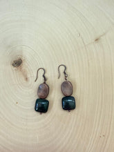 Load image into Gallery viewer, Green Jasper And Copper Dangle Earrings
