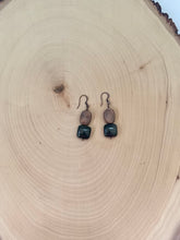 Load image into Gallery viewer, Green Jasper And Copper Dangle Earrings

