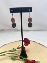 Load image into Gallery viewer, Green Jasper And Copper Dangle Earrings
