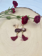 Load image into Gallery viewer, Red Jasper and Tassel Statement Earrings
