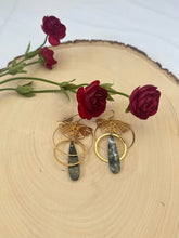 Load image into Gallery viewer, Unique Gold and Tapered Jasper Dangle Earrings
