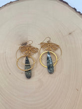 Load image into Gallery viewer, Unique Gold and Tapered Jasper Dangle Earrings
