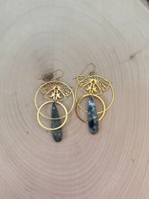 Load image into Gallery viewer, Unique Gold and Tapered Jasper Dangle Earrings
