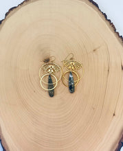 Load image into Gallery viewer, Unique Gold and Tapered Jasper Dangle Earrings
