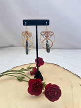 Load image into Gallery viewer, Unique Gold and Tapered Jasper Dangle Earrings
