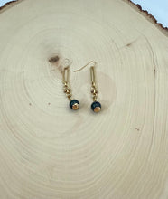 Load image into Gallery viewer, Gold Chain and Round Jasper Dangle Earrings
