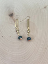 Load image into Gallery viewer, Gold Chain and Round Jasper Dangle Earrings
