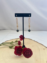 Load image into Gallery viewer, Gold Chain and Round Jasper Dangle Earrings
