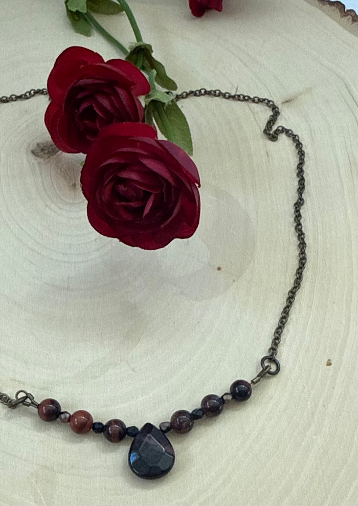 Beaded Choker Tiger Eye Gemstone Necklace