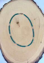 Load image into Gallery viewer, Aqua Jade and Silver Plated Beaded Choker Necklace
