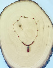 Load image into Gallery viewer, Genuine Ruby Gemstone Teardrop Pendant Long Necklace
