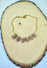 Load image into Gallery viewer, Peach Moonstone and Gold Statement Necklace
