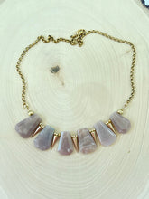 Load image into Gallery viewer, Peach Moonstone and Gold Statement Necklace
