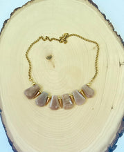 Load image into Gallery viewer, Peach Moonstone and Gold Statement Necklace

