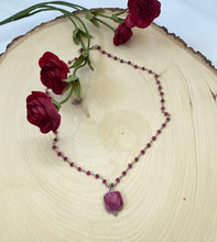 Load image into Gallery viewer, Choker Necklace With Silver Bezel Ruby Pendant
