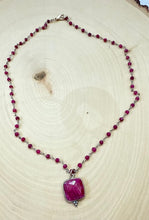 Load image into Gallery viewer, Choker Necklace With Silver Bezel Ruby Pendant

