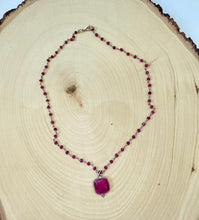 Load image into Gallery viewer, Choker Necklace With Silver Bezel Ruby Pendant
