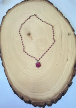 Load image into Gallery viewer, Choker Necklace With Silver Bezel Ruby Pendant
